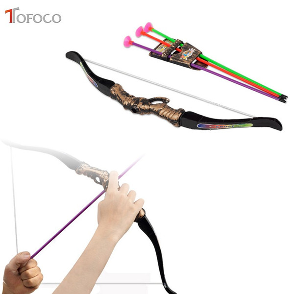 TOFOCO Plastic Archery Bow Arrow Toys For Children Bow 35cm Arrow 30cm Sport Toys Outdoor Shooting Fun For Kids