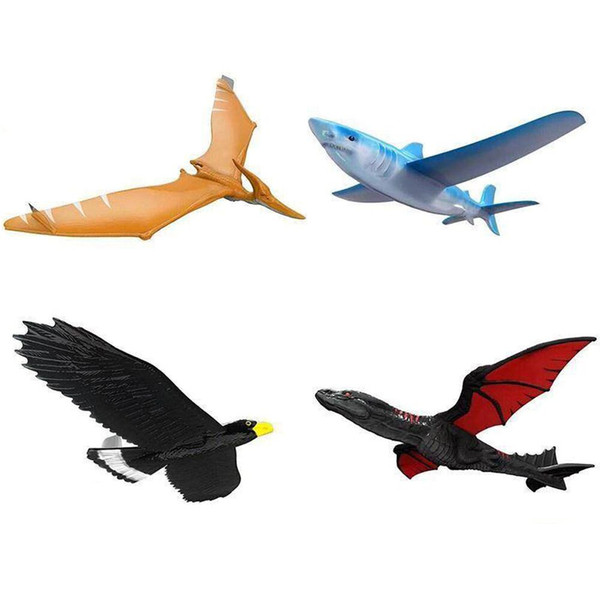 Hand Launch Throwing Glider Aircraft Inertial Foam Glider Shark Eagle Fly Dragon Model Outdoor Sports Flying Toy For Kids Gift
