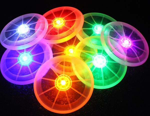 Wholesale- Colorful Frisbee UFO Kid Toy Spin LED Light Outdoor Toy Flying Saucer Disc Educational UFO Children Beach toys Toy Sports