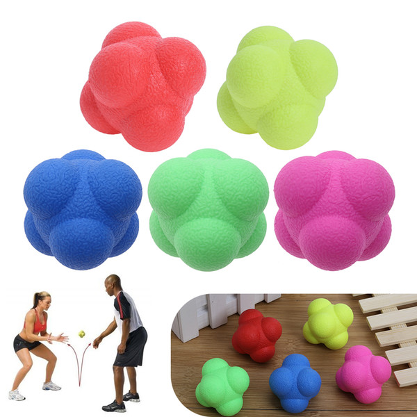 1pc Hexagonal Bouncing Ball Kids Reaction Speed Agile Training Ball Outdoor Fun Sports Sensitive Training Toy Gift for Children
