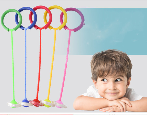 2018 interesting jumping ball children flashing ball adult rotation jumping ring fitness ball stretch single leg foot wholesale