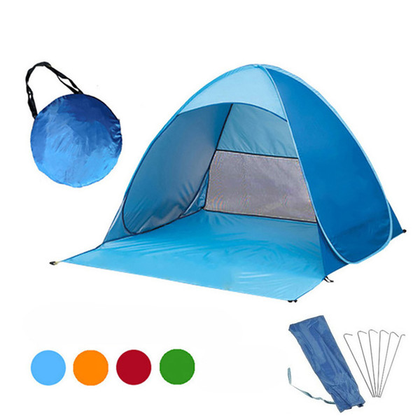 Outdoor Quick Automatic Opening Tents Portable Beach Tent Beach Tent Beach Shelter Hiking Camping Family Tents For 2-3 Person 12colors C4543
