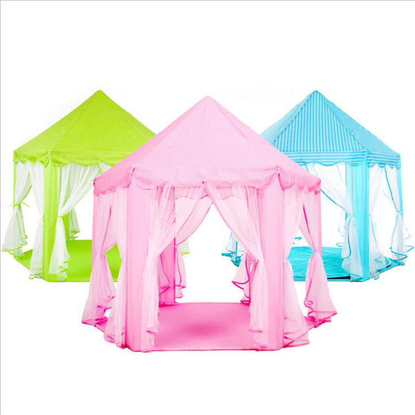 2017 new Children chiffon hexagonal tent decoration game house princess game castle tents custom 