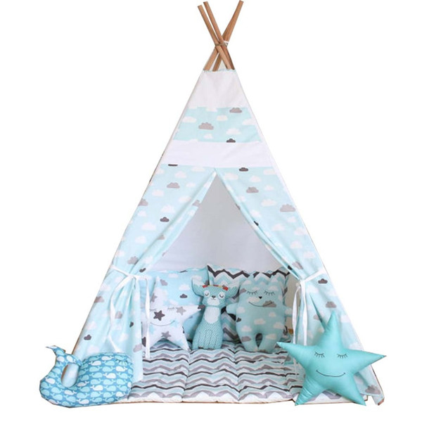 Wholesale- Free Love @blue cloud kids play tent indian teepee children playhouse children play room teepee