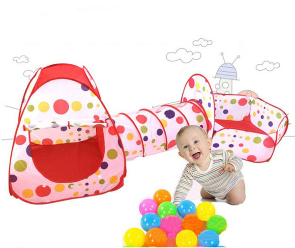 3 In 1 Kids Toddler play station play house tent crawl tunnel pit balls pool baby toy tent