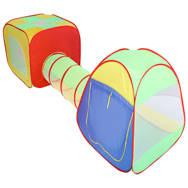Wholesale-Color Play Tents Portable Large Pool-Tube-Teepee 3 in 1 Pop-up Play Tent Children Tunnel Kids Play House Toys Baby Playpen