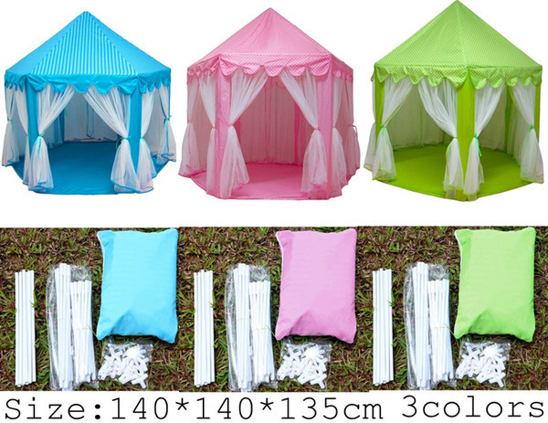INS Children Portable Toy Tents Princess Castle Play Game Tent Activity Fairy House Fun Indoor Outdoor Sport Playhouse Toy Kids Xmas Gifts