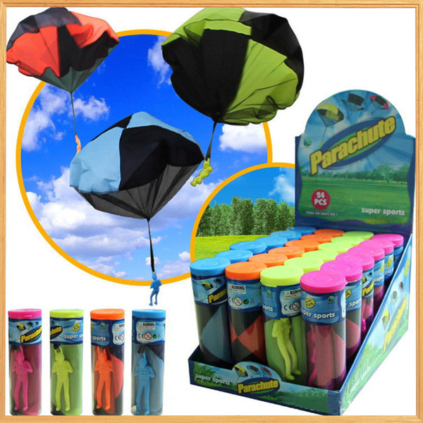 NEW Hand Throwing Kids Mini Play Parachute Toy Soldier Outdoor Sports Children's Educational Toys Outdoor Toys Candy Color DHL 