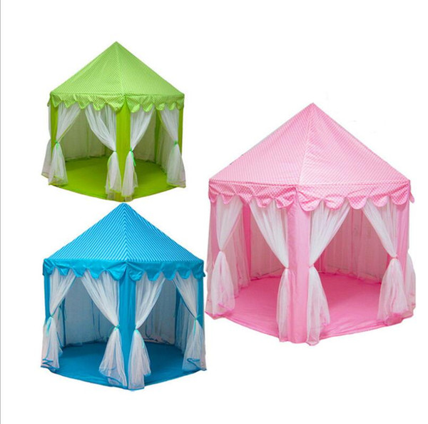 INS Children Portable Toy Tents Princess Castle Play Game Tent Activity Fairy House Fun Indoor Outdoor Sport Playhouse Toy Kids Gifts 50Pcs