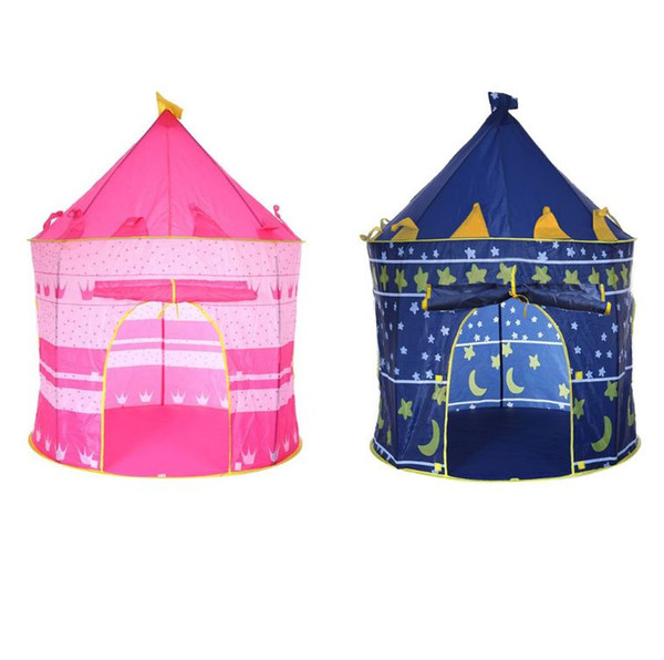 Hot Play Tent Portable Foldable Tipi Prince Folding Tent Children Boy Castle Cubby Play House Kids Gifts Outdoor Toy Tents For Children