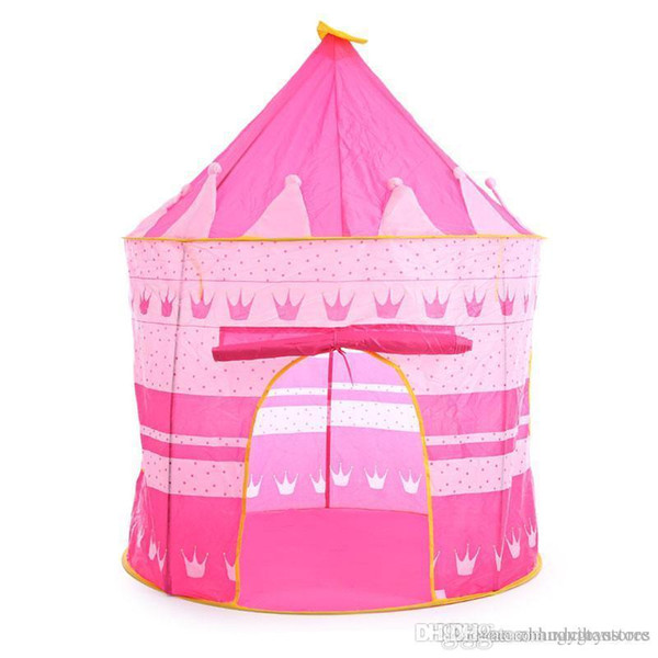 3 Colors Kids Toy Tents Children Folding Play House Portable Outdoor Indoor Toy Tent Princess Prince Castle Cubby Playhut Gifts