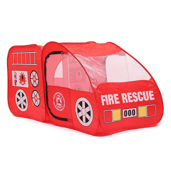 Foldable Fire Truck Play Tent For Children Kids Outdoor Ocean Ball Game Play Hut Playhouse Toy Gift Playing Tent