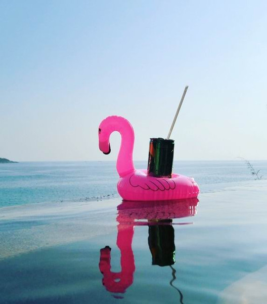 Flamingos Inflatable Cup Holder Bottle Holder Pink Flamingos Floating Can Holder Lovely Pool Bath Toys for Outdoor Play