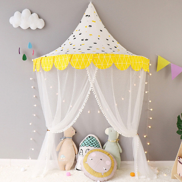Nodic Children's Tent Toy Baby Crib Kids Tent Small House Round Hung Dome Mosquito Infant Play Tents Children's House Christmas