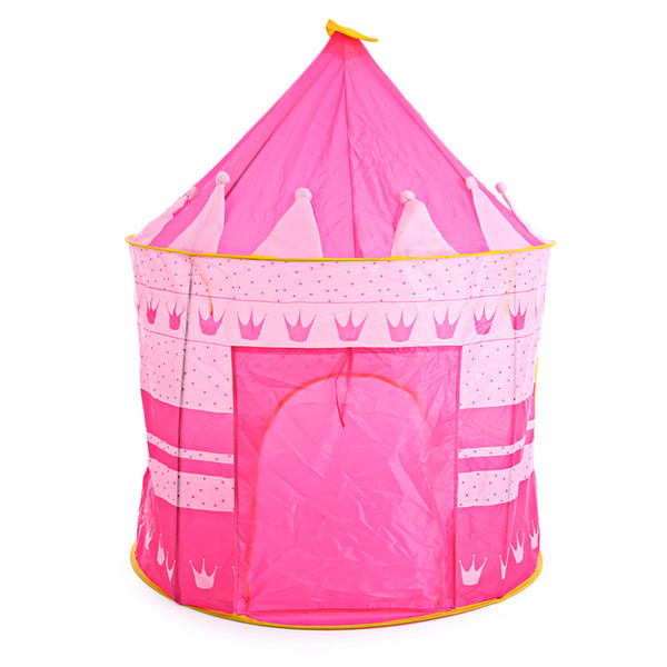 3 Colors Play Tent Portable Foldable Tipi Prince Folding Tent Children Boy Castle Cubby Play House Kids Gifts Outdoor Toy Tents