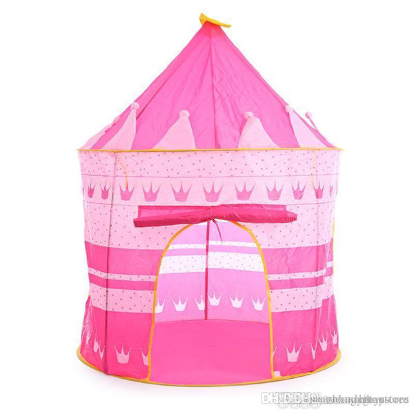 3 Colors Kids Toy Tents Children Folding Play House Portable Outdoor Indoor Toy Tent Princess Prince Castle Cubby Playhut Gifts