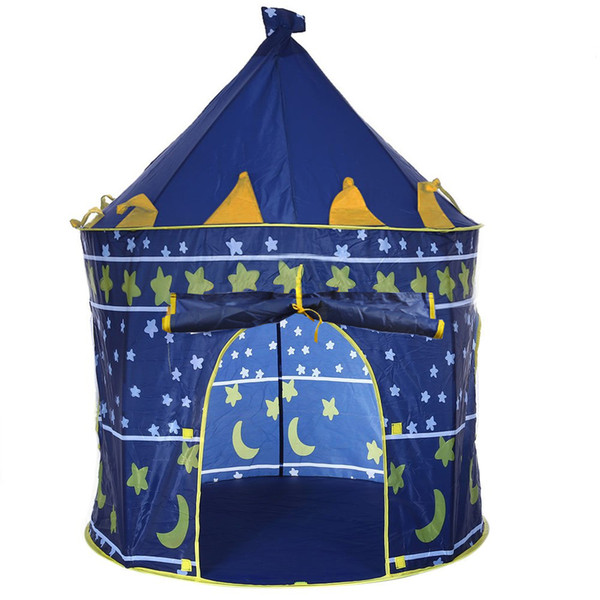 3 Colors Play Tent Portable Foldable Tipi Prince Folding Tent Children Boy Castle Cubby Play House Kids Gifts Outdoor Toy Tents