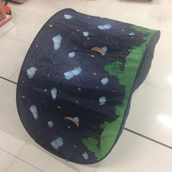 Crib Netting Kids Dream Tents Folding Type Unicorn Moon White Clouds Cosmic Space Baby Mosquito Net Without Night Light kids Toy Tents