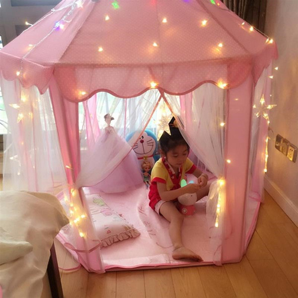 Lovely Girls Pink Princess Castle Cute Playhouse Children Kids Play Tent Outdoor Toys Tent For Children Kids