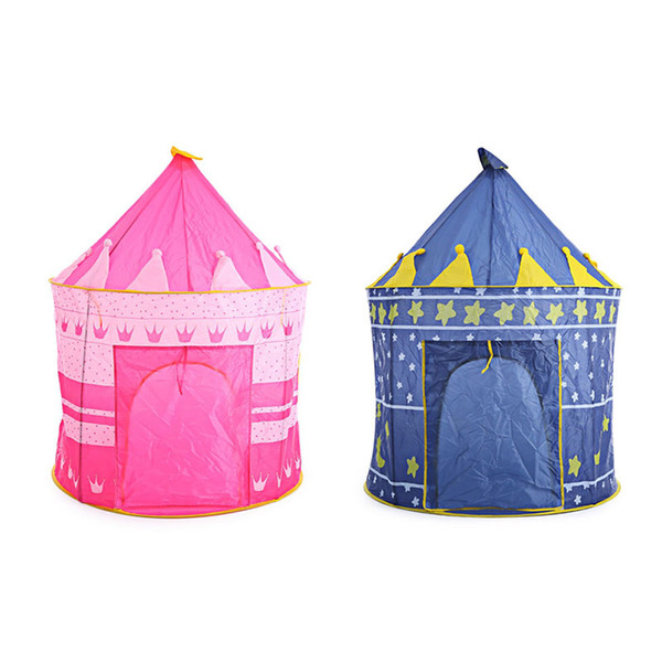 2 Colors Kids Toy Tents Children Folding Play House Portable Outdoor Indoor Toy Tent Princess Prince Castle Cubby Playhut Gifts