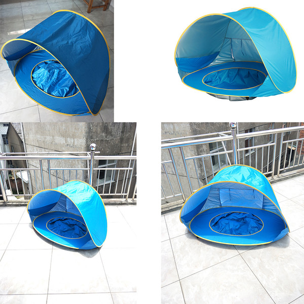 Children Waterproof Pop Up Awning Tent Baby Beach Tent UV-protecting Sunshelter with Pool Kids Outdoor Camping Sunshade Beach