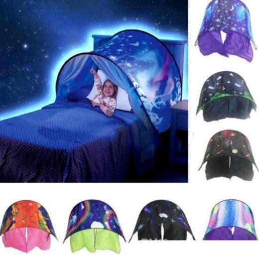 80*220cm Kids Dream Tents Folding Type Unicorn Moon White Clouds Cosmic Space Baby Mosquito Net Without Night Light
