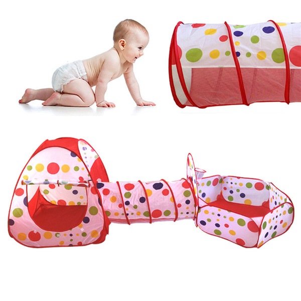Portable Large Pool-Tube-Teepee 3pc Pop-up Play Tent Children Tunnel Kids Play House Kids Toy Tent Free Shipping