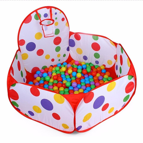 Pop up Hexagon Polka Dot Children Ball Play Pool Tent Convinent for Kids Playing Inside Carry Tote Toy for Kids Home Storage bag