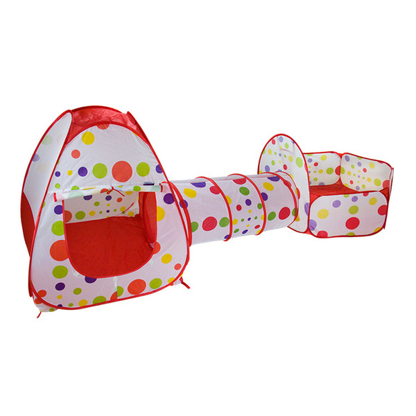 Child Tents Three Piece Set Basketball Pool Crawl Tunnel Toy Tent Game House Baby Toys At The Age Of 3 60xh W