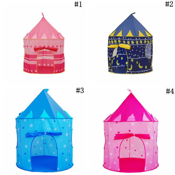 Foldable Pop Up Play Tent Kids Boy Prince Castle Playhouse Indoor Outdoor Folding Tent Cubby Play House Novelty Items 30pcs OOA5481