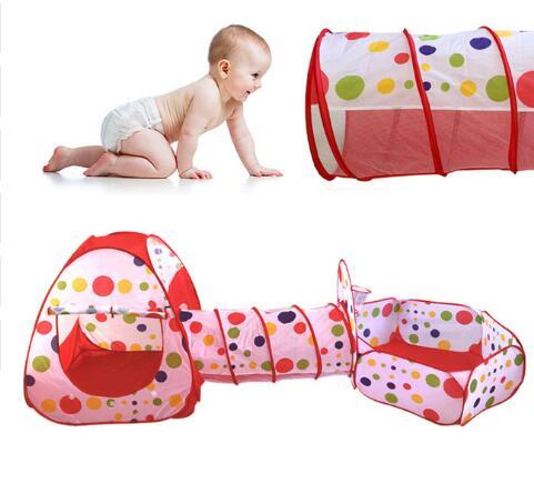 Play 3 in 1 Tent tunnel Ball pool Pop up Toy Tents Children Playing Tunnel Kids Play Gaming House Christmas Gift KKA3277