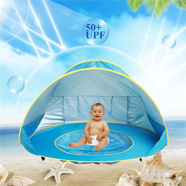 Baby Beach Tent blue pink orange 3 colors Portable Shade Pool Outdoor Sun Protection Pool Sun Shelter for Infant