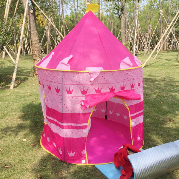 New Children Beach Tent Prince Princess Castle Children Playing Indoor Outdoor Toy Tent Cartoon Game House Toy Folding Baby Crawling House