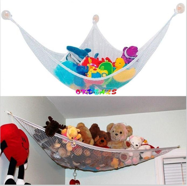 White Stuffed Plush Organizer Storage Bags Hammock Baby Toys Hanging Net toy