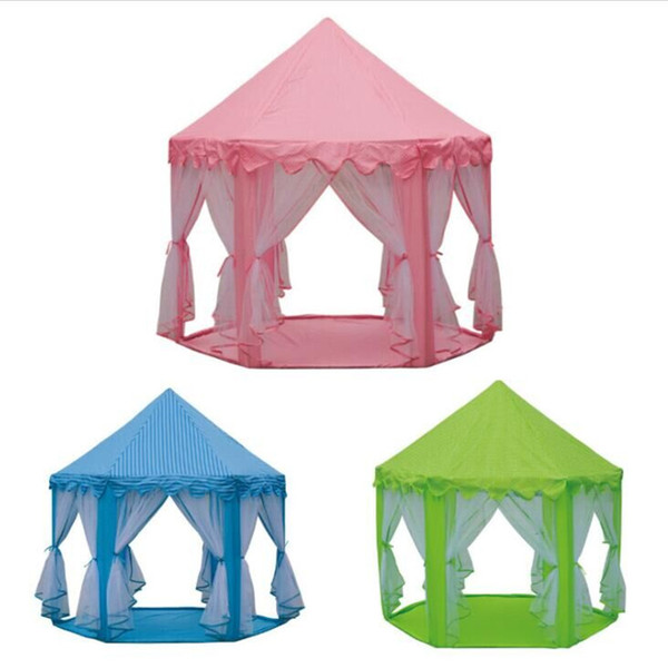 Portable Princess Castle Play House 3 Colors Outdoor Six Angle Kids Play Toys Tent Ball Play Tents Outdoor Activities