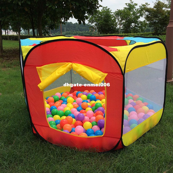 Play House Indoor and Outdoor Easy Folding Ball Pit Hideaway Tent Play Hut Garden Playhouse Kids Tent