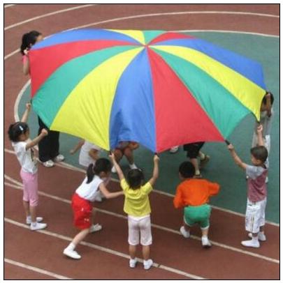 8 Handle 2m Kids Rainbow Parachute Multicolor Nylon Suitable For 4-8 Individual Outdoor Fun Sport Development Cooperation Toy CCA9261 50pcs