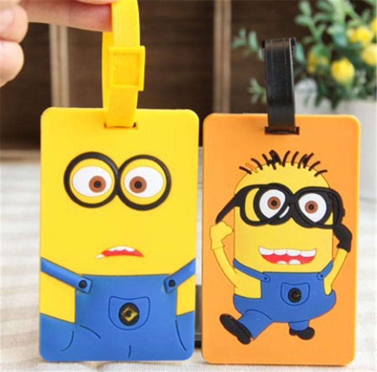 Key Chain Bag/Phone Decorations Toys Yellow People Cartoon Style Luggage Tags Silicone Birthday Gift Mixed Package