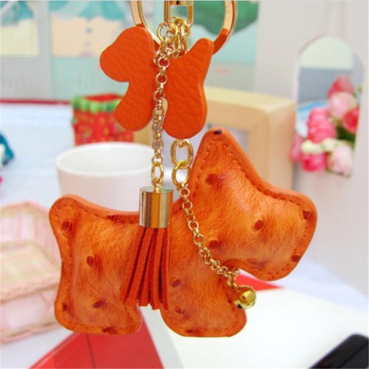 PU Leather Animal Little Dogs Key Chain Bag/Phone Decorations Toys 10 pcs a lot Birthday Gift