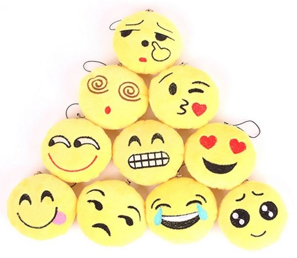 Stuffed Toys Emoji Plush Smiley Small Keychain Pendant 8cm Emotion Yellow QQ Expression Stuffed Plush Doll Toy Christmas Gifts