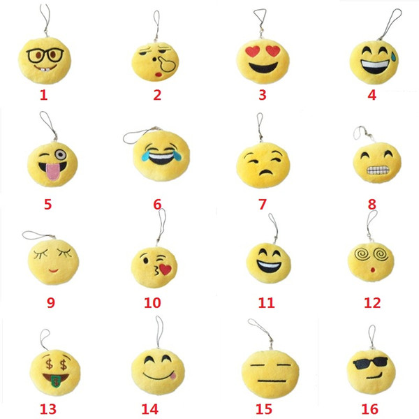 New 16 Style Emoji Toys for Kids Emoji Keychains Mixed Emoji Keyrings Bag Pendant 10cm Free shipping F92