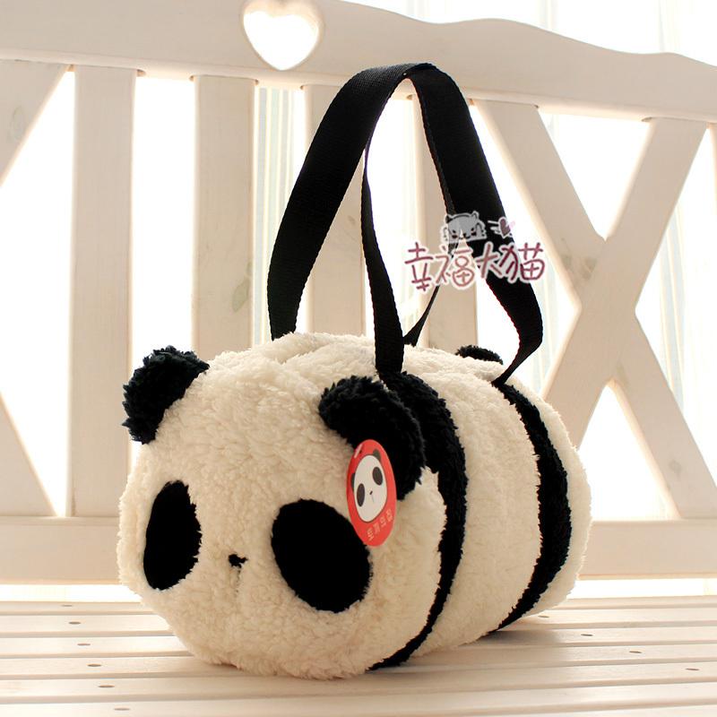 new newest cartoon plush doll cute panda cylinder hand bag 1pc