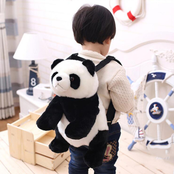 32cm Panda Backpack Girls Boys Plush Adjustable Schoolbags Stuffed Animal Bag Kindergarten Plush Backpack Toys Children's Gift