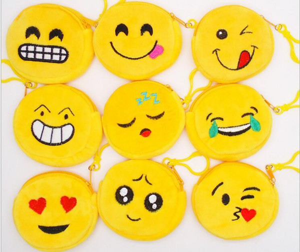 New Hot Face expression Coin Purses cute emoji coin bag plush pendant High quality 