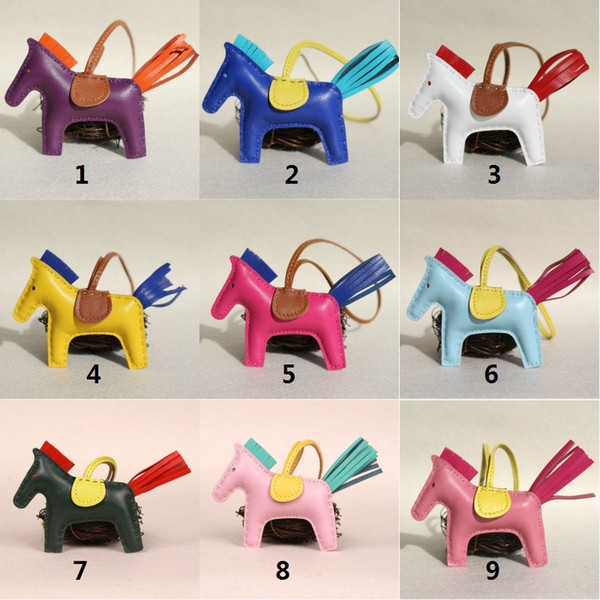 Tassels Horse Girl Backpack Hanging Accessory Women's Bag Pendant PU Handbag Key Chains Tassel Rodeo Horse Bag Charm Accessories