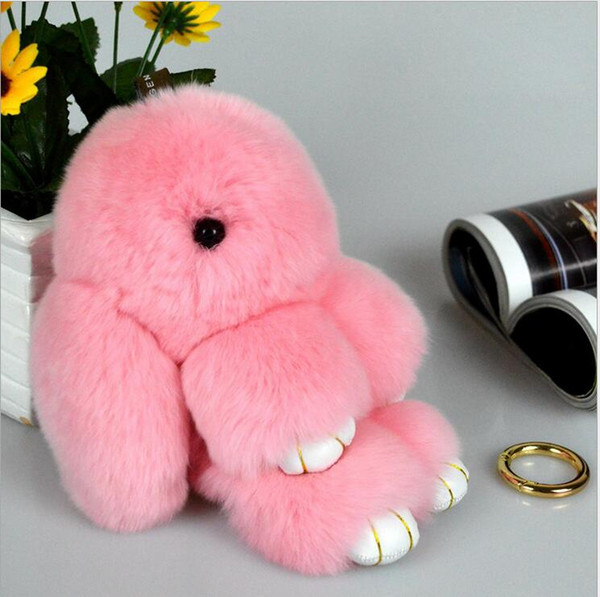 2016 Rex Rabbit Key chain coloful Fur Car Backpack Rabbit Doll Pendant Cute Fashion Toys Wallet Handbag Pendants Fashion pendant Freeshiping