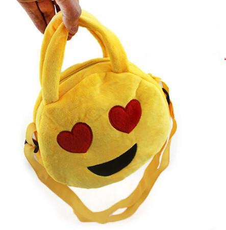 Emoji Bags Cartoon kids bag 19cm Emoji Coin bags Cute Emoji Smiley bag Round emoji Snack bags Emoji Plush Toys Xmas gift