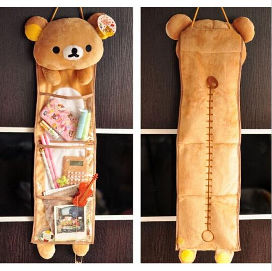 1pc Super Cute Soft Plush Rilakkuma Long Hanging Storage Bag Toy, Kawaii Hanging Bag,Creative Home/Family Decor Gift for Girls