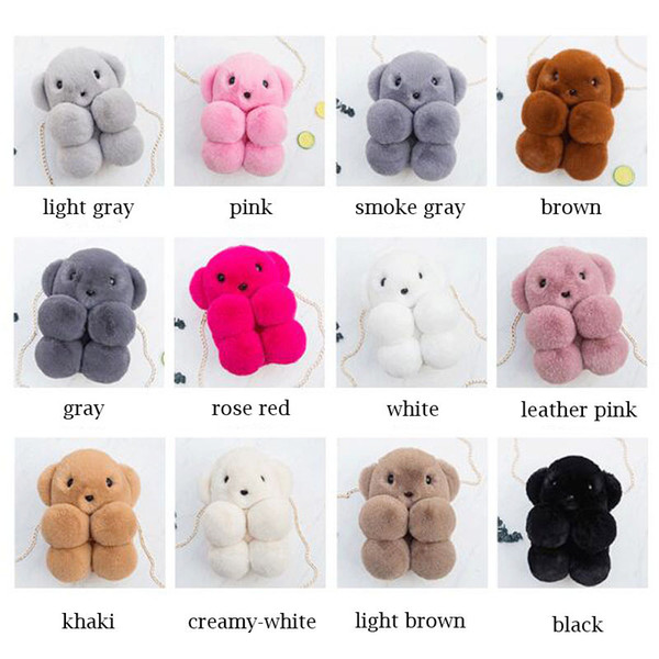 Kawaii Teddy Bear Plush Bags Soft Doll Stuffed Animal Toys 28cm Wild Messenger Chain Bag Gifts For Girls Children Baby GMR122