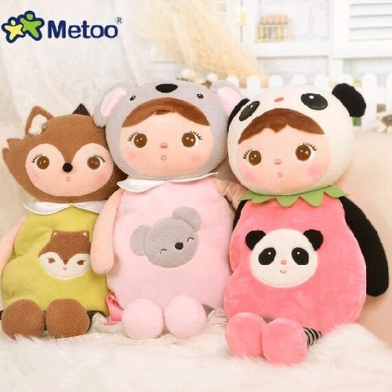 Metoo Animals Cartoon School Bags Kids Doll Plush Backpack Toy Children Shoulder Bag for Kindergarten Angela Rabbit Girl